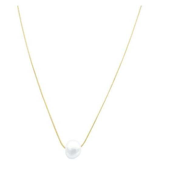 Tarnish Resistant Freshwater Pearl Chain Necklace - Picture 2 of 3